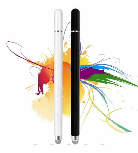 KRSABO 2-in-1 Capacitive Touch Screen Stylus Pen 2 Pack Black White Aluminum