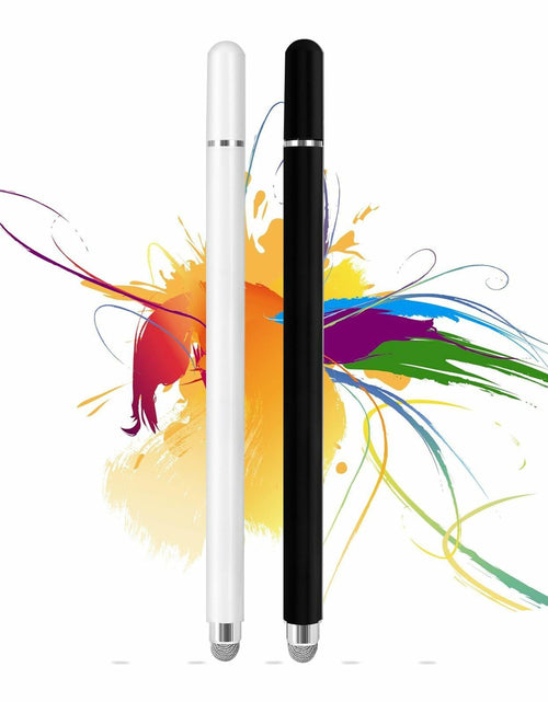 Load image into Gallery viewer, KRSABO 2-in-1 Capacitive Touch Screen Stylus Pen 2 Pack Black White Aluminum
