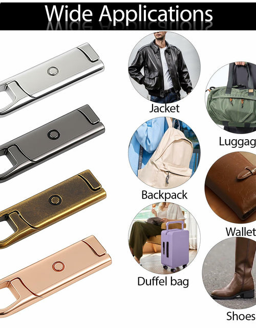 Load image into Gallery viewer, 12 Pcs Metal Zipper Pull Tab Replacement Detachable Zipper Handles
