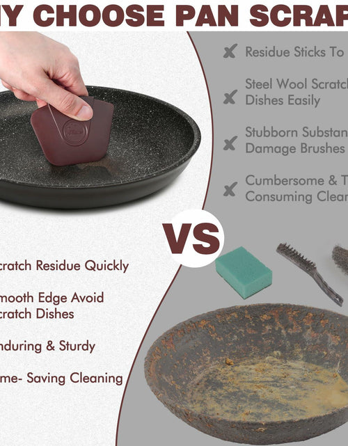 Load image into Gallery viewer, Pan Scraper Pot Scraper Plastic for Cast Iron Cookware 6 Pcs Brown
