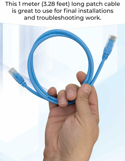 Load image into Gallery viewer, NTCFL Cat6 Patch Cable 1m Light Blue 10Gbps 250MHz Gold Plated Tips
