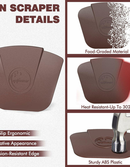 Load image into Gallery viewer, Pan Scraper Pot Scraper Plastic for Cast Iron Cookware 6 Pcs Brown
