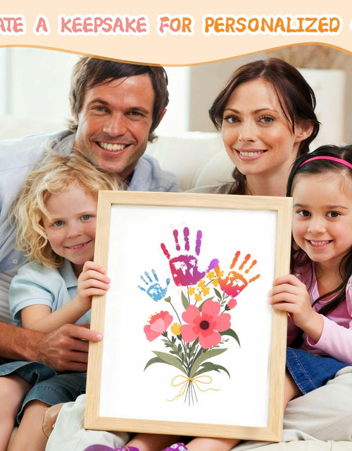 Load image into Gallery viewer, CHERRY CHEERS Flower Bouquet Handprint Art Kit 3 Sheets 6 Colors White Canvas
