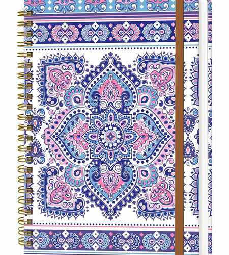WLPFSAHF A5 Hardcover Spiral Journal Notebook Lined 120 Pages Bohemian