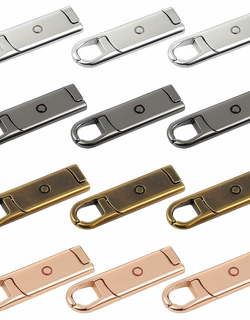 Load image into Gallery viewer, 12 Pcs Metal Zipper Pull Tab Replacement Detachable Zipper Handles
