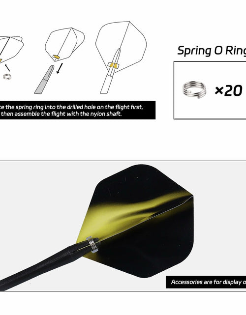 Load image into Gallery viewer, CyeeLife Dart Shafts 15 Pack with O Rings Dart Accessories Black
