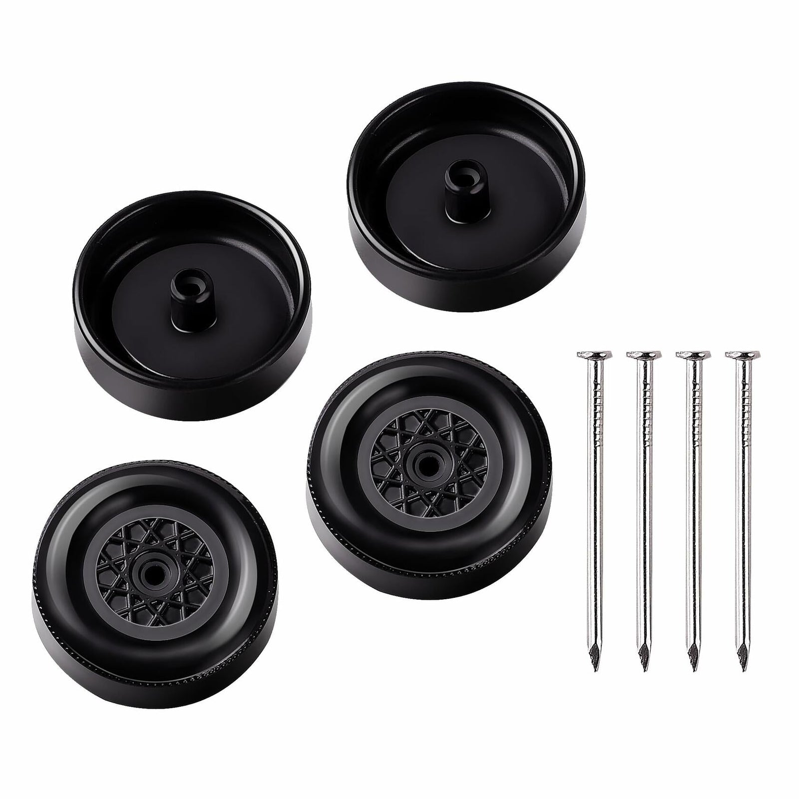 SeDeplacer Polished Axles & Prepped Wheels Kit 4Pcs Axles 4Pcs Wheels