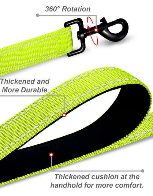 Load image into Gallery viewer, Htnlbqy Dog Leash Large Nylon Reinforced Reflective 5FT Bright Green
