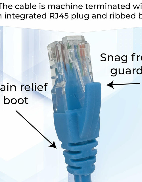 Load image into Gallery viewer, NTCFL Cat6 Patch Cable 1m Light Blue 10Gbps 250MHz Gold Plated Tips
