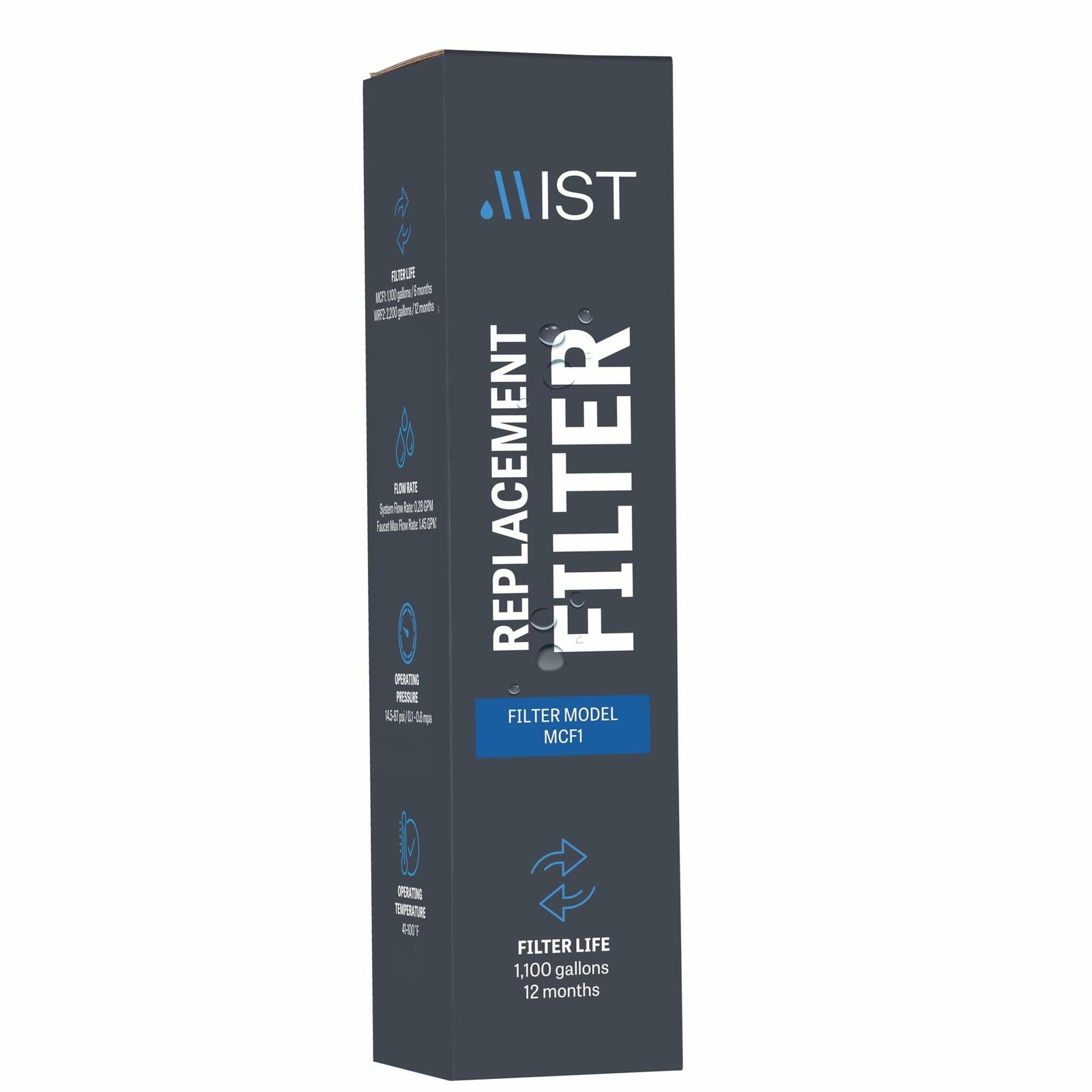 Mist Carbon Block Replacement Filter for MRO001 MRO002 Reverse Osmosis White