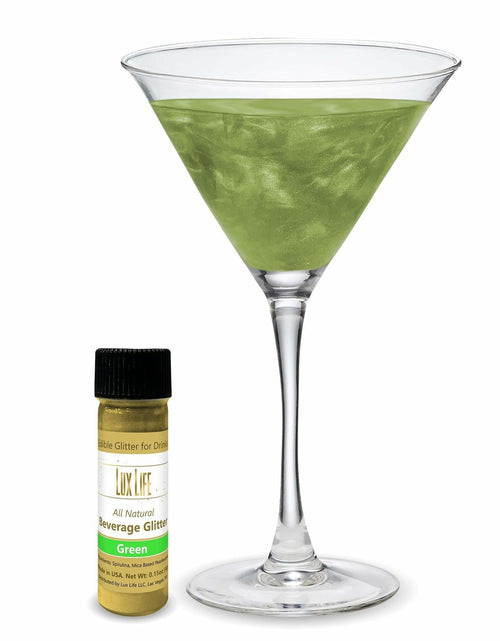 Load image into Gallery viewer, Lux Life Edible Drink Glitter Green Food Grade for Cocktails Wine 4g
