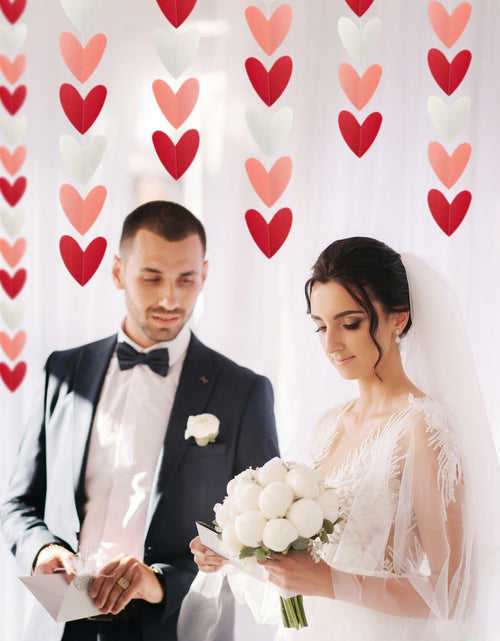 Load image into Gallery viewer, Heliltd Heart Garland 39ft Pink Red White Paper Banner Party Decor
