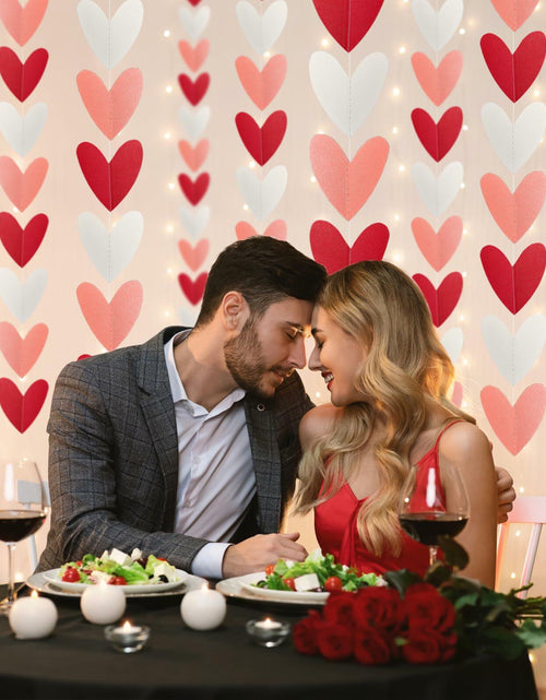 Load image into Gallery viewer, Heliltd Heart Garland 39ft Pink Red White Paper Banner Party Decor
