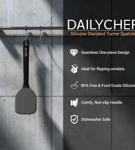 Dailychef Large Silicone Turner Spatula 600°F Heat Resistant Nonstick