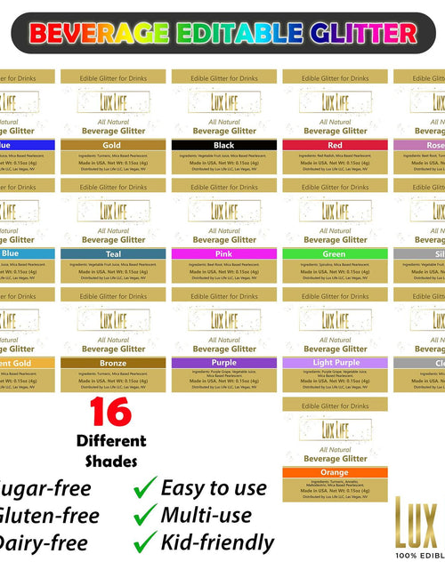 Load image into Gallery viewer, Lux Life Edible Drink Glitter Green Food Grade for Cocktails Wine 4g

