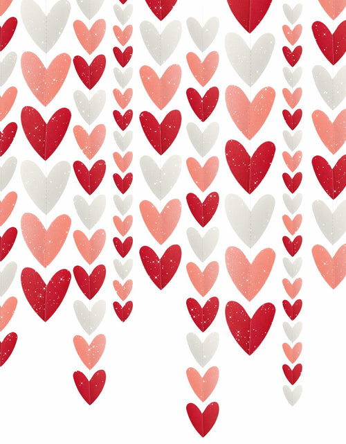 Load image into Gallery viewer, Heliltd Heart Garland 39ft Pink Red White Paper Banner Party Decor
