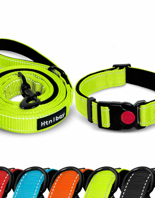 Load image into Gallery viewer, Htnlbqy Dog Leash Large Nylon Reinforced Reflective 5FT Bright Green
