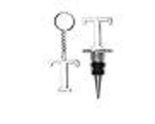 Load image into Gallery viewer, Lutong Letter Gift Set Key Ring Bottle Stopper Silver Set of 2
