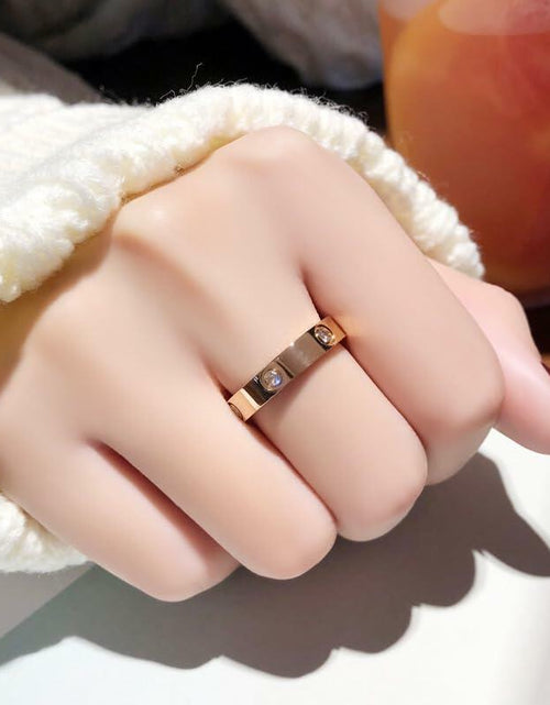 Load image into Gallery viewer, YNAAIAA 18K Gold Stainless Steel CZ Promise Ring for Women Size 9
