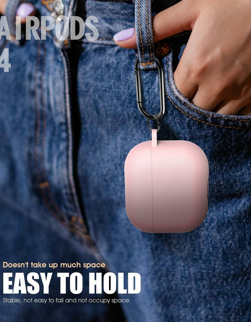 Load image into Gallery viewer, Seltureone AirPods 4 Case Soft Silicone Shockproof Keychain Pink 2024
