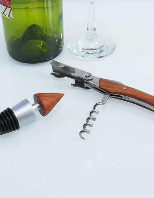 Load image into Gallery viewer, Lutong Professional Wine Opener Corkscrew w/Foil Cutter &amp; Cap Remover Brown
