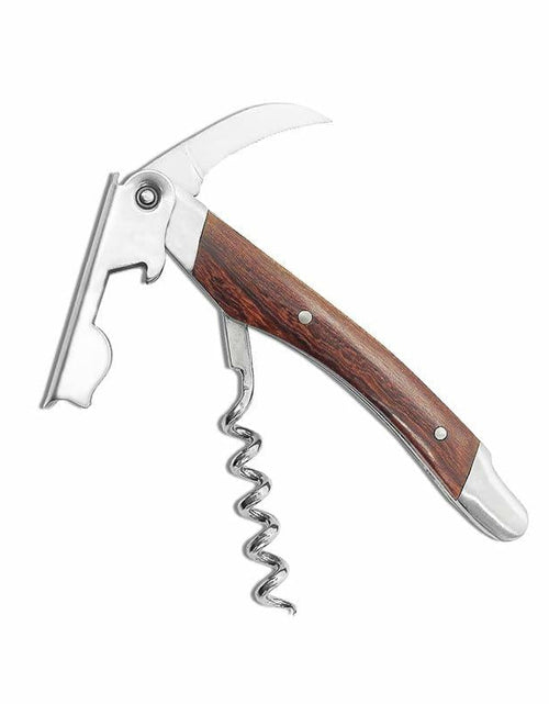 Load image into Gallery viewer, Lutong Professional Wine Opener Corkscrew w/Foil Cutter &amp; Cap Remover Brown
