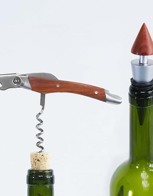 Load image into Gallery viewer, Lutong Professional Wine Opener Corkscrew w/Foil Cutter &amp; Cap Remover Brown
