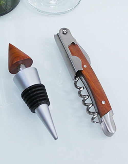 Load image into Gallery viewer, Lutong Professional Wine Opener Corkscrew w/Foil Cutter &amp; Cap Remover Brown
