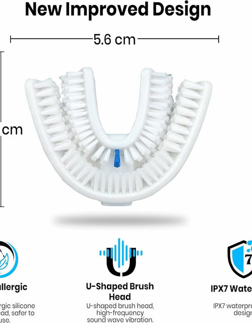 Load image into Gallery viewer, VWHITE U Shaped Replacement Head Ultrasonic Toothbrush White Adult Soft Silicone
