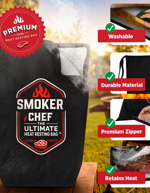 Load image into Gallery viewer, Smoker Chef Ultimate Meat Resting Bag 21" Black BBQ Blanket + 24 Butcher Sheets
