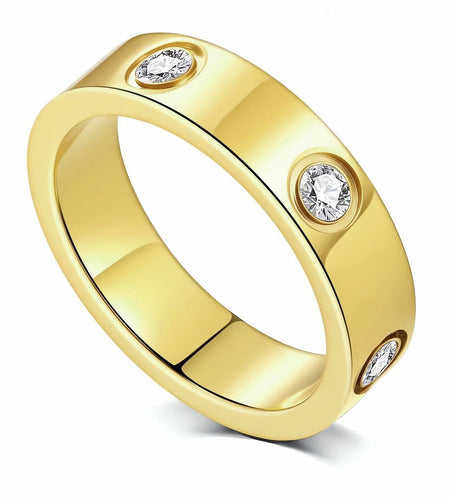 YNAAIAA 18K Gold Stainless Steel CZ Promise Ring for Women Size 9