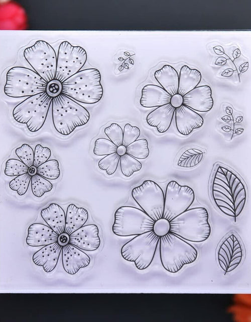 Load image into Gallery viewer, DDOUJOY Flowers Leaves Background Clear Silicone Stamps for Card Making

