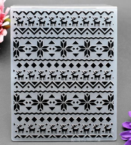 DDOUJOY Snowflake Deer Christmas Plastic Embossing Folder for Card Making