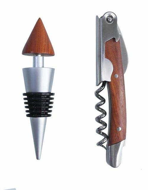 Load image into Gallery viewer, Lutong Professional Wine Opener Corkscrew w/Foil Cutter &amp; Cap Remover Brown
