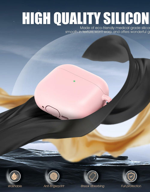 Load image into Gallery viewer, Seltureone AirPods 4 Case Soft Silicone Shockproof Keychain Pink 2024
