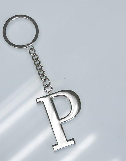 Load image into Gallery viewer, Lutong Set of 2 Letter Gift Set Key Ring Bottle Stopper H Silver
