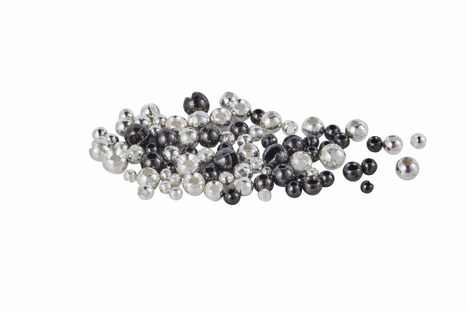 JUIFUTIME Tungsten Slotted Fly Tying Beads 4.0mm Black Nickel 100pcs