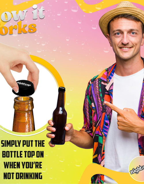 Load image into Gallery viewer, Nightcap Drink Spiking Prevention Bottle Caps Silicone Beer Wine 2 Pack
