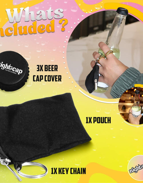 Load image into Gallery viewer, Nightcap Drink Spiking Prevention Bottle Caps Silicone Beer Wine 2 Pack
