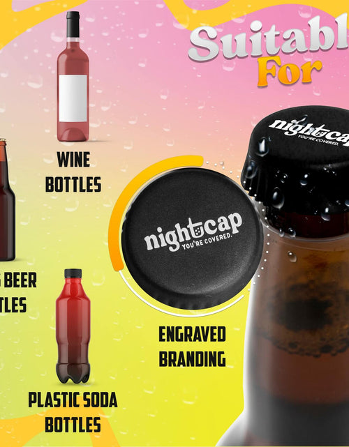 Load image into Gallery viewer, Nightcap Drink Spiking Prevention Bottle Caps Silicone Beer Wine 2 Pack
