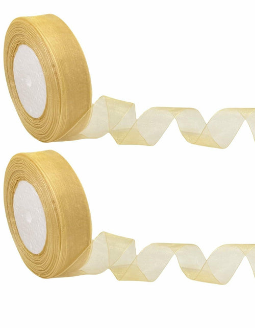 Load image into Gallery viewer, BEAUTOPE Sheer Organza Chiffon Ribbon 1in x 100yd White Polyester
