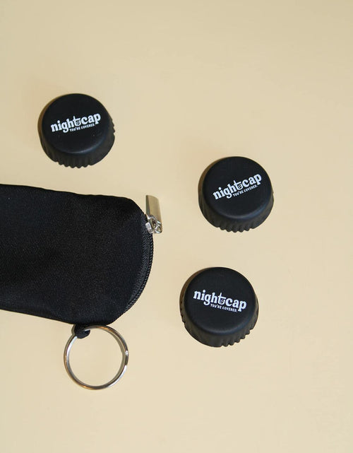 Load image into Gallery viewer, Nightcap Drink Spiking Prevention Bottle Caps Silicone Beer Wine 2 Pack
