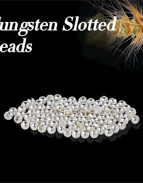 Load image into Gallery viewer, JUIFUTIME Tungsten Slotted Fly Tying Beads 4.0mm Black Nickel 100pcs
