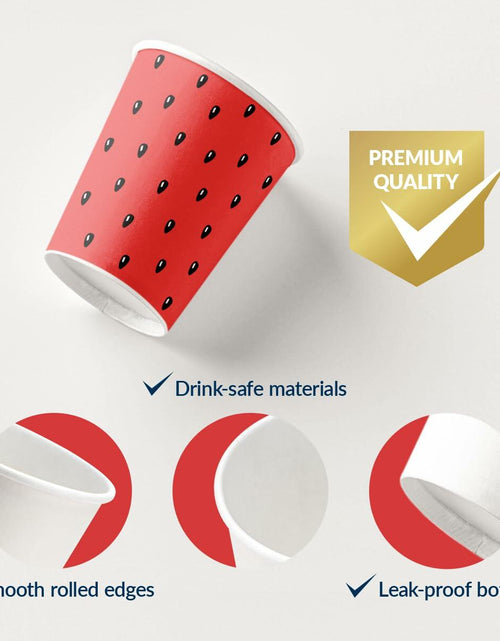 Load image into Gallery viewer, PAW Decor Collection Disposable Paper Cups 8.5oz 50-Pack Watermelon Theme
