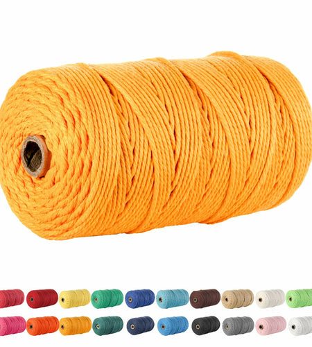 POZEAN 3mm Macrame Cord 220 Yards 100% Cotton Rose Red Cotton Yarn