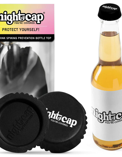 Load image into Gallery viewer, Nightcap Drink Spiking Prevention Bottle Caps Silicone Beer Wine 2 Pack
