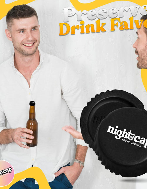 Load image into Gallery viewer, Nightcap Drink Spiking Prevention Bottle Caps Silicone Beer Wine 2 Pack
