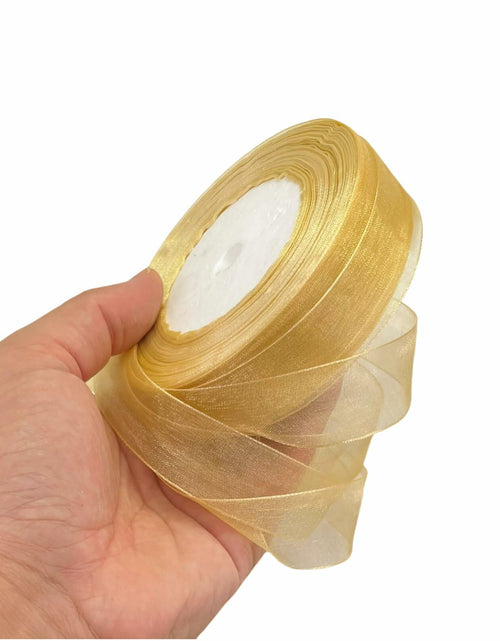 Load image into Gallery viewer, BEAUTOPE Sheer Organza Chiffon Ribbon 1in x 100yd White Polyester
