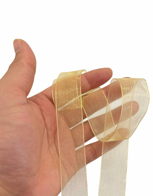 Load image into Gallery viewer, BEAUTOPE Sheer Organza Chiffon Ribbon 1in x 100yd White Polyester
