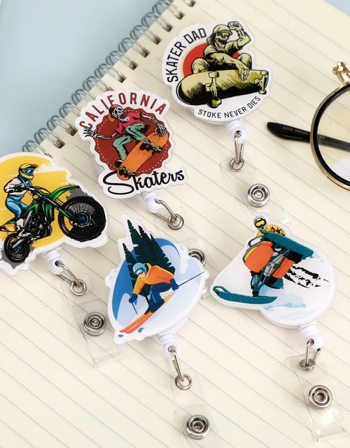 Load image into Gallery viewer, Ldcttcy 5 Pcs Retractable Badge Reel Name Tag ID Clip Holder Cute Animals
